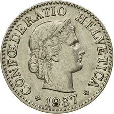 Coin, Switzerland, 10 Rappen, 1937, Bern, EF(40-45), Nickel, KM:27b