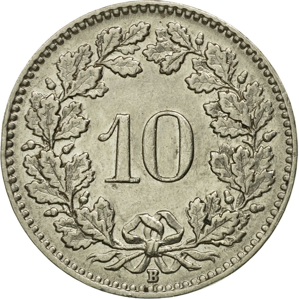 Coin, Switzerland, 10 Rappen, 1937, Bern, EF(40-45), Nickel, KM:27b