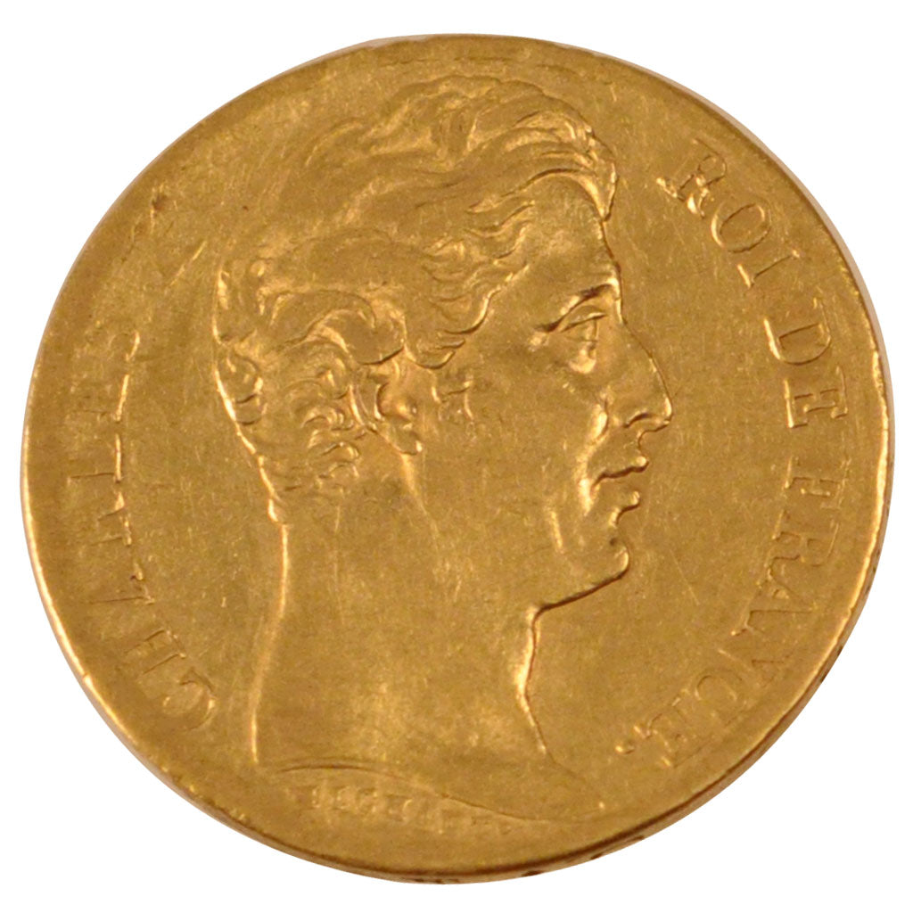 FRANCE, Charles X, 20 Francs, 1830, Paris, KM #726.1, VF(30-35), Gold, Gadoury..