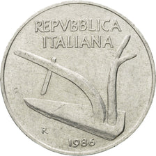 Coin, Italy, 10 Lire, 1986, Rome, VF(20-25), Aluminum, KM:93