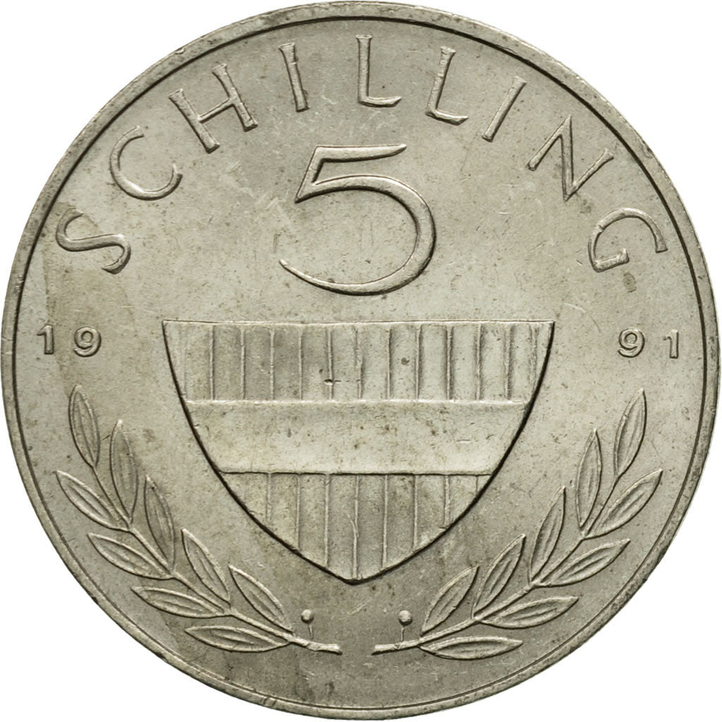 Coin, Austria, 5 Schilling, 1991, VF(30-35), Copper-nickel, KM:2889a