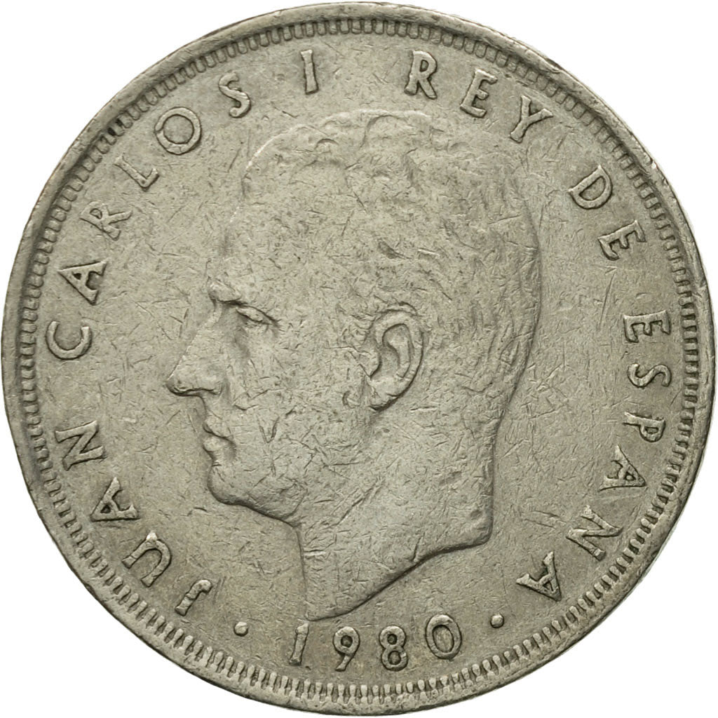 Moneda, España, Juan Carlos I, 25 Pesetas, 1980, BC+, Cobre - níquel, KM:818