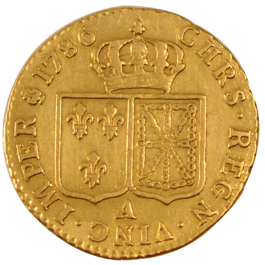 FRANCE, Louis d'Or, 1786, Paris, EF(40-45), Gold, Gadoury #361, 7.62
