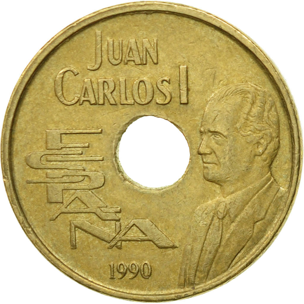 Coin, Spain, Juan Carlos I, 25 Pesetas, 1990, Madrid, VF(30-35)