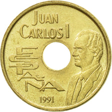Monnaie, Espagne, Juan Carlos I, 25 Pesetas, 1991, Madrid, SUP, Aluminum-Bronze