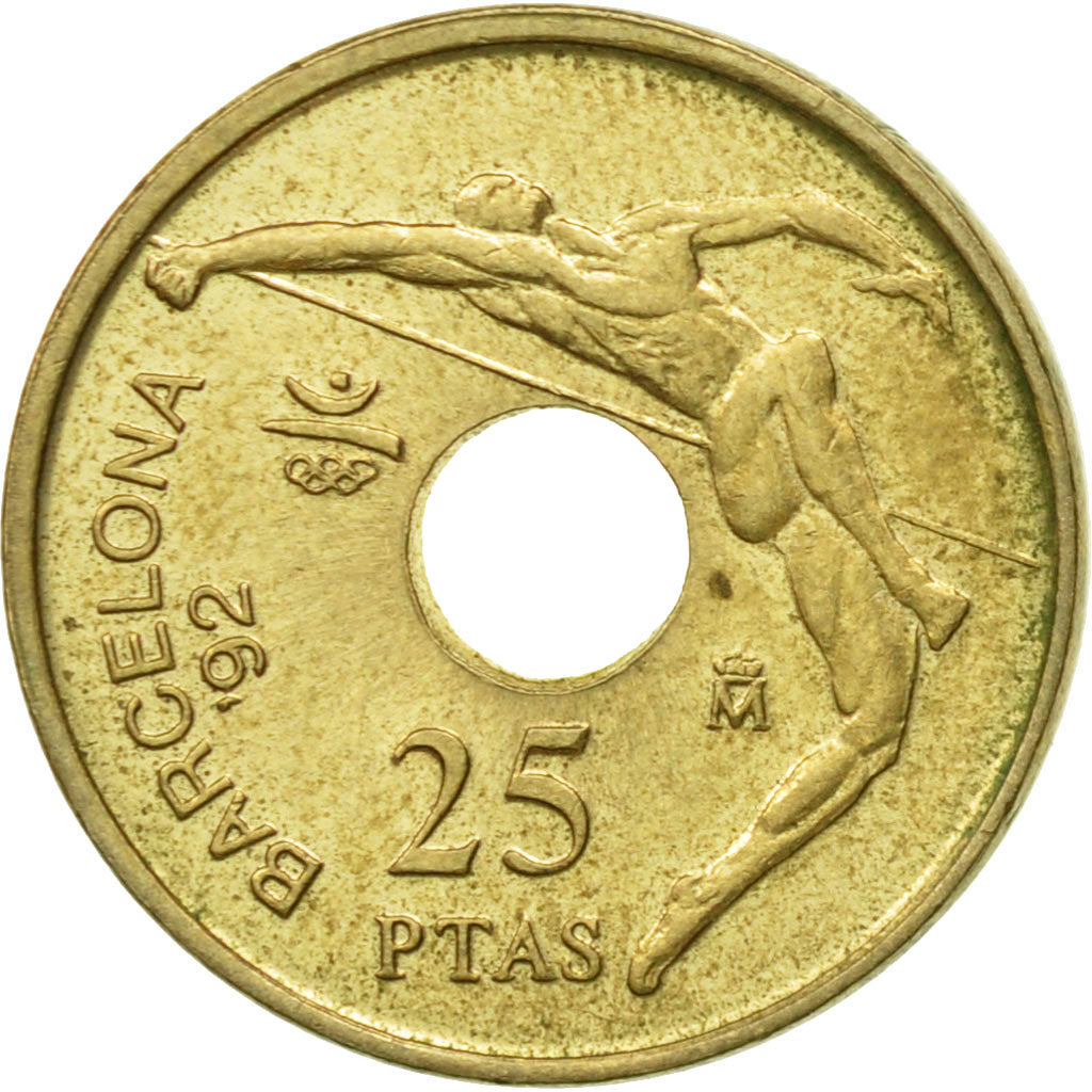 Monnaie, Espagne, Juan Carlos I, 25 Pesetas, 1991, Madrid, SUP, Aluminum-Bronze