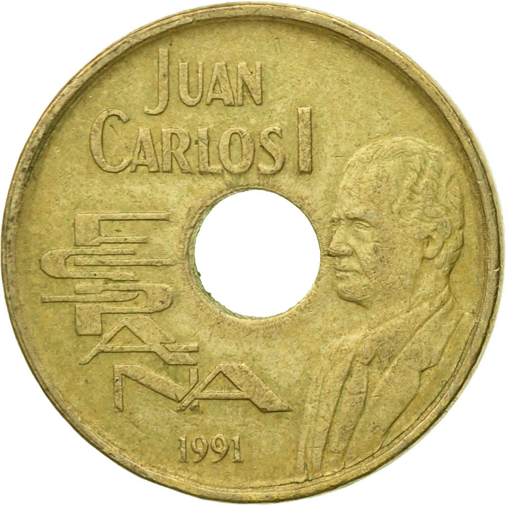Coin, Spain, Juan Carlos I, 25 Pesetas, 1991, Madrid, VF(20-25)