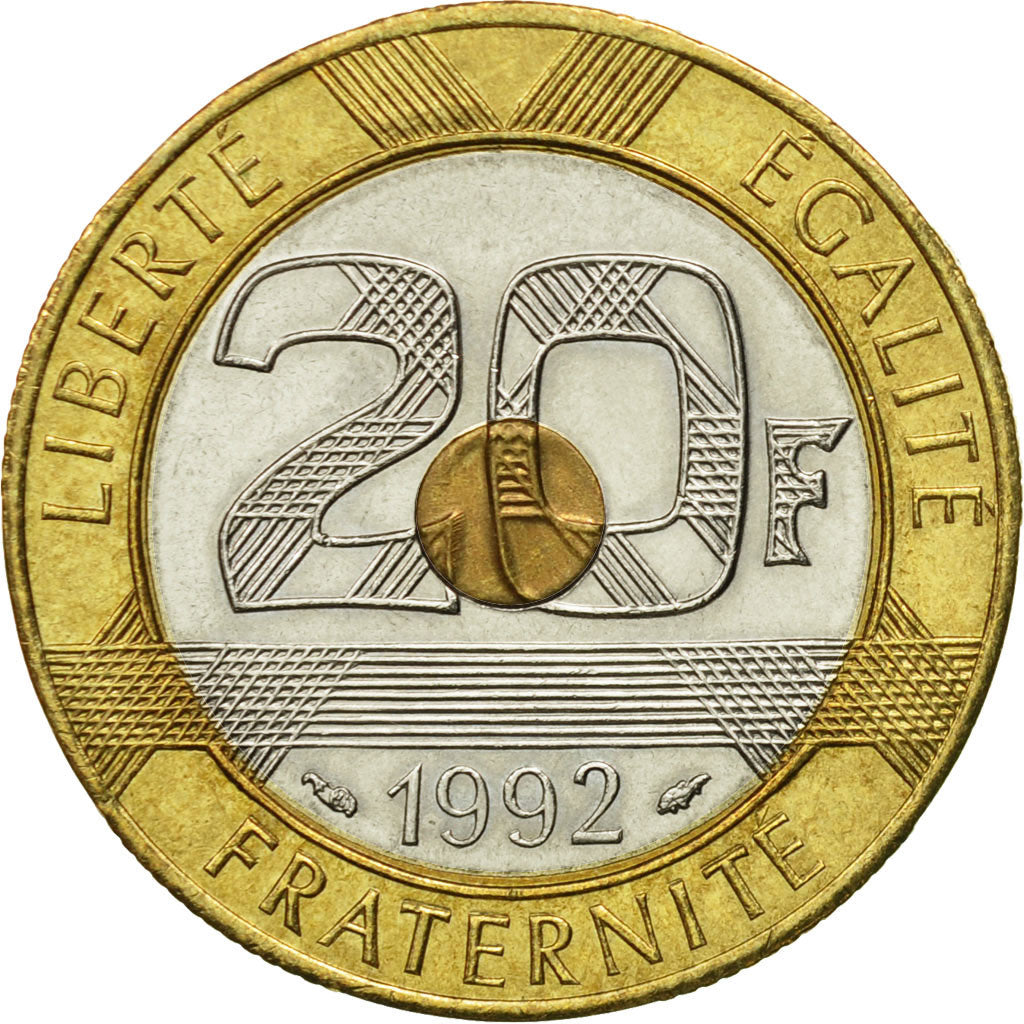 Monnaie, France, Mont Saint Michel, 20 Francs, 1992, Paris, SUP+, Tri-Metallic