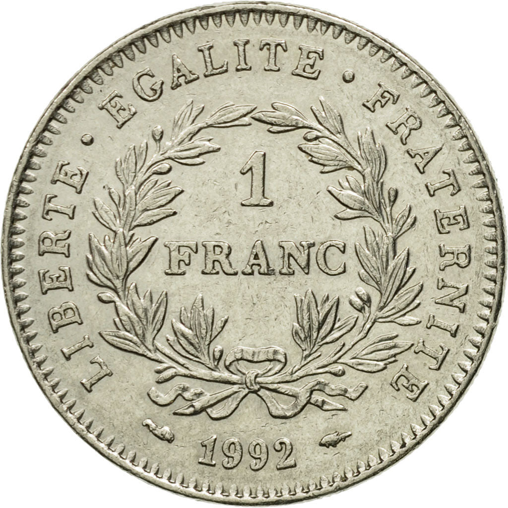 Coin, France, République, Franc, 1992, Paris, AU(55-58), Nickel, KM:1004.1