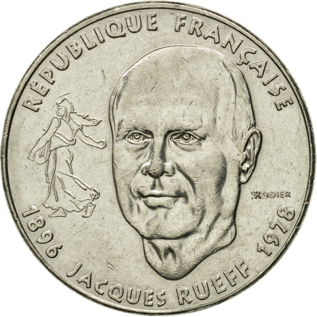 Münze, Frankreich, Jacques Rueff, Franc, 1996, Paris, VZ, Nickel, KM:1160