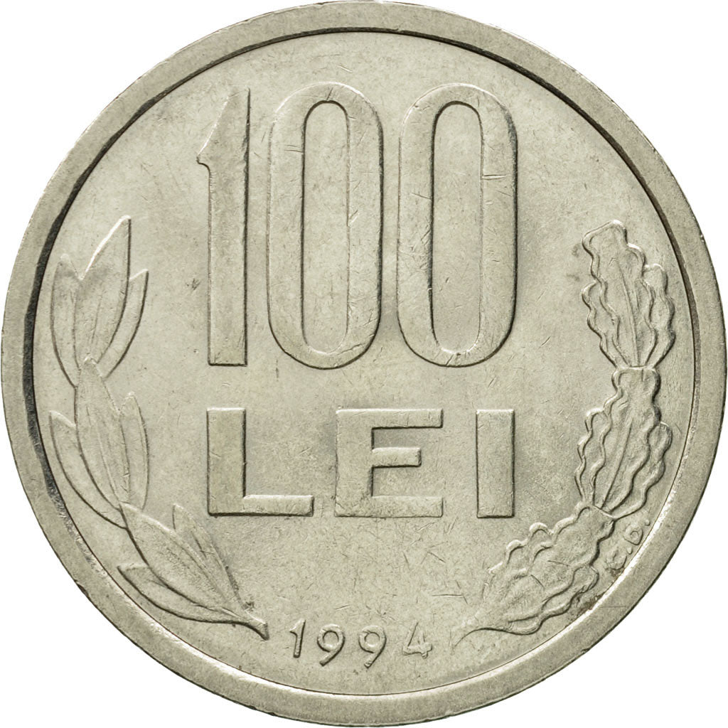 Coin, Romania, 100 Lei, 1994, AU(55-58), Nickel plated steel, KM:111
