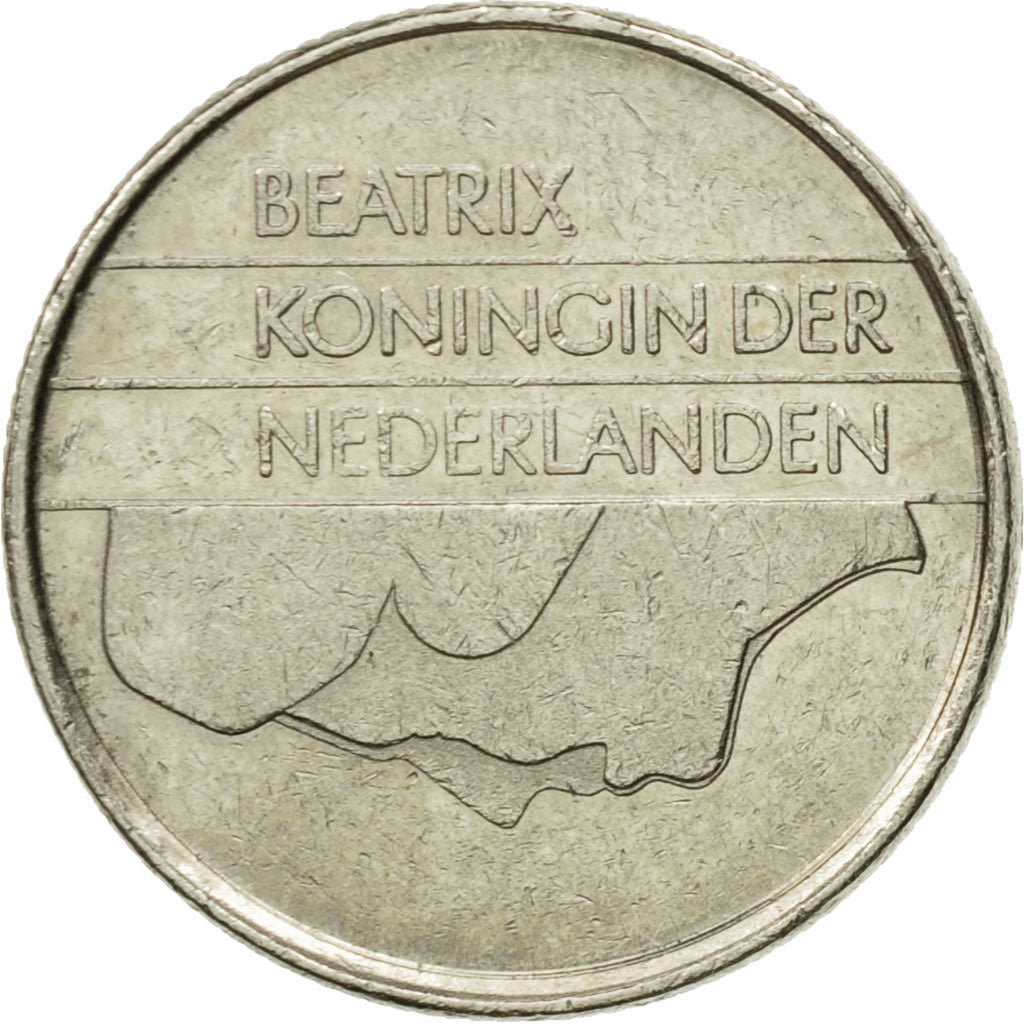 Moneta, Holandia, Beatrix, 25 Cents, 1985, EF(40-45), Nikiel, KM:204