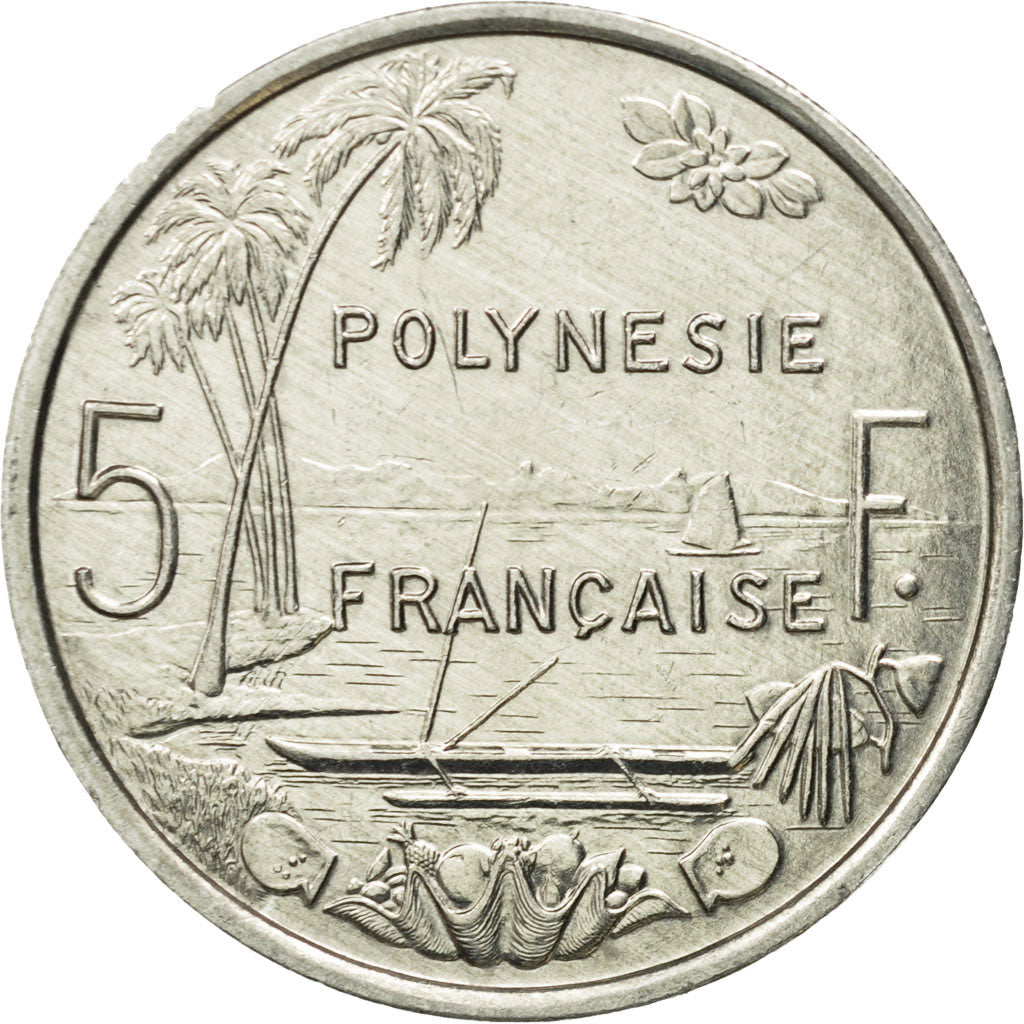 Coin, French Polynesia, 5 Francs, 1984, Paris, MS(60-62), Aluminum, KM:12