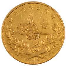 TURKEY, 100 Kurush, 1893, Qustantiniyah, KM #730, EF(40-45), Gold, 7.18