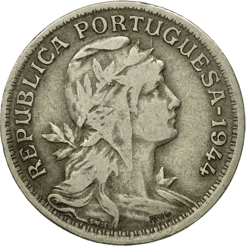 Münze, Portugal, 50 Centavos, 1944, S+, Copper-nickel, KM:577