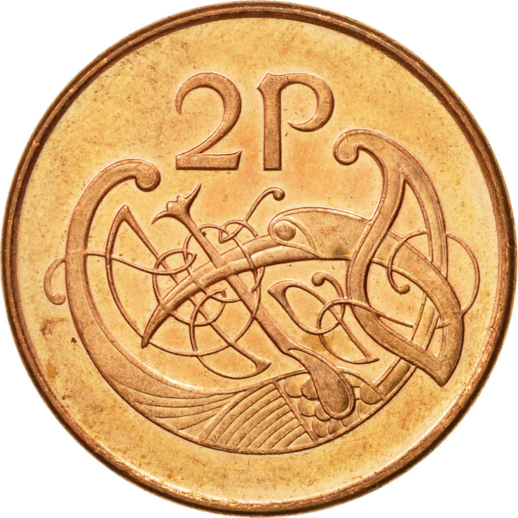 Coin, IRELAND REPUBLIC, 2 Pence, 2000, AU(50-53), Copper Plated Steel, KM:21a