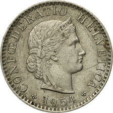 Coin, Switzerland, 20 Rappen, 1954, Bern, EF(40-45), Copper-nickel, KM:29a