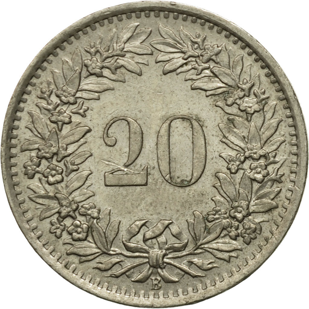 Moneda, Suiza, 20 Rappen, 1969, Bern, BC+, Cobre - níquel, KM:29a