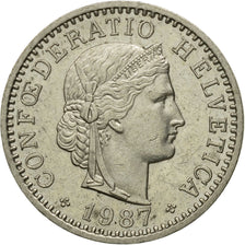 Coin, Switzerland, 20 Rappen, 1987, Bern, EF(40-45), Copper-nickel, KM:29a