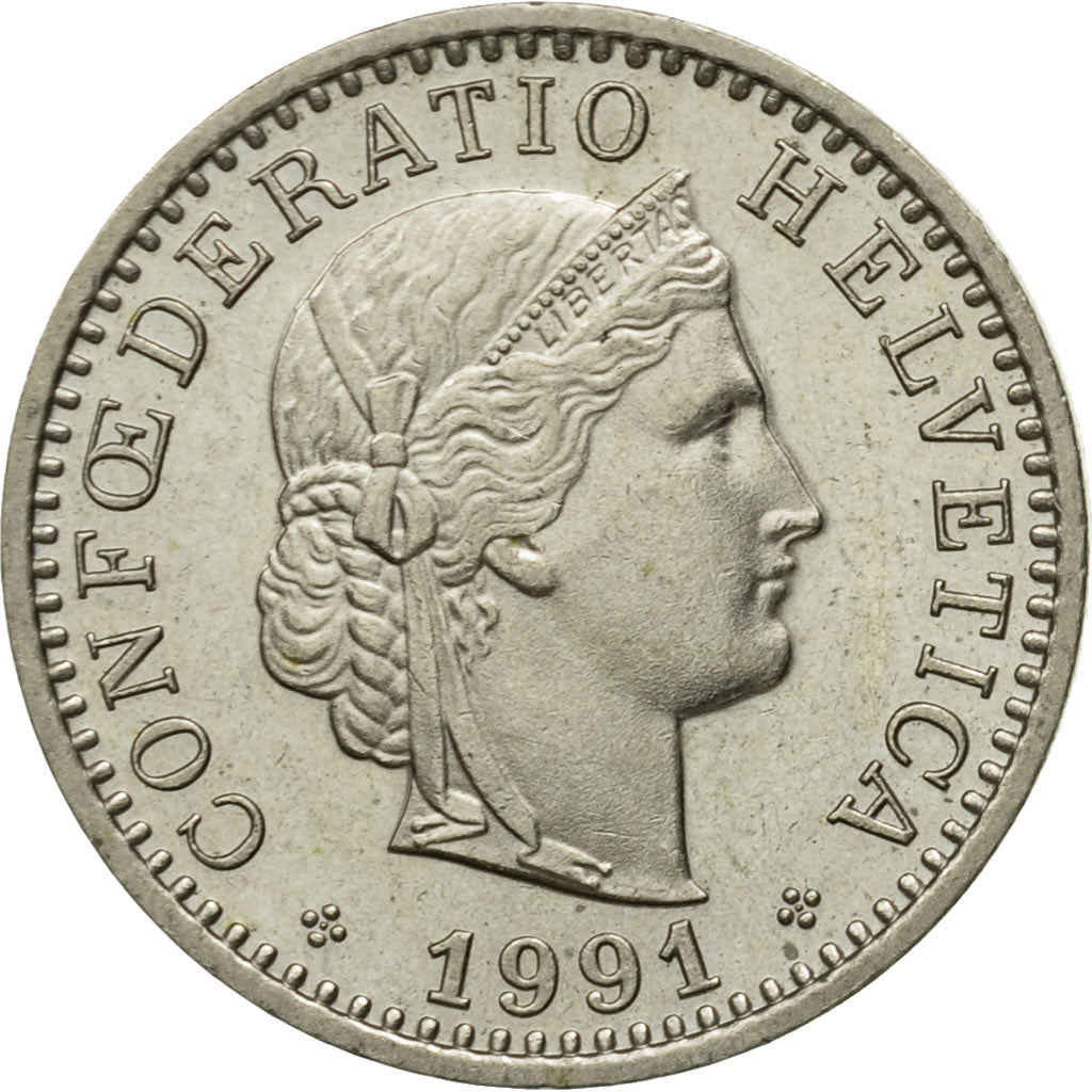 Monnaie, Suisse, 20 Rappen, 1991, Bern, TTB+, Copper-nickel, KM:29a