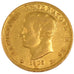 ITALIAN STATES, 40 Lire, 1808, Milan, KM #12, EF(40-45), Gold, 12.87
