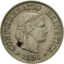 Coin, Switzerland, 10 Rappen, 1951, Bern, VF(30-35), Copper-nickel, KM:27