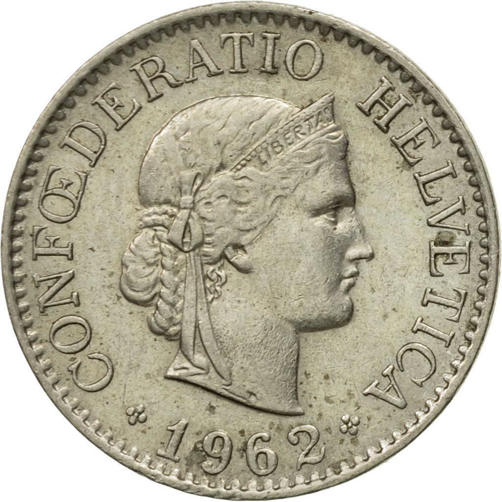 Coin, Switzerland, 10 Rappen, 1962, Bern, VF(20-25), Copper-nickel, KM:27