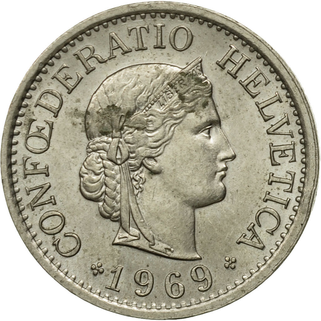 Moneda, Suiza, 10 Rappen, 1969, Bern, BC+, Cobre - níquel, KM:27