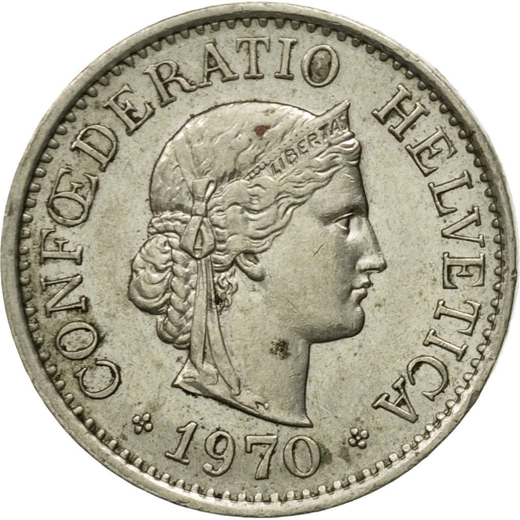 Münze, Schweiz, 10 Rappen, 1970, Bern, S, Copper-nickel, KM:27
