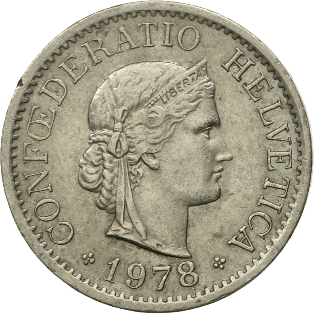 Moneda, Suiza, 10 Rappen, 1978, Bern, BC+, Cobre - níquel, KM:27