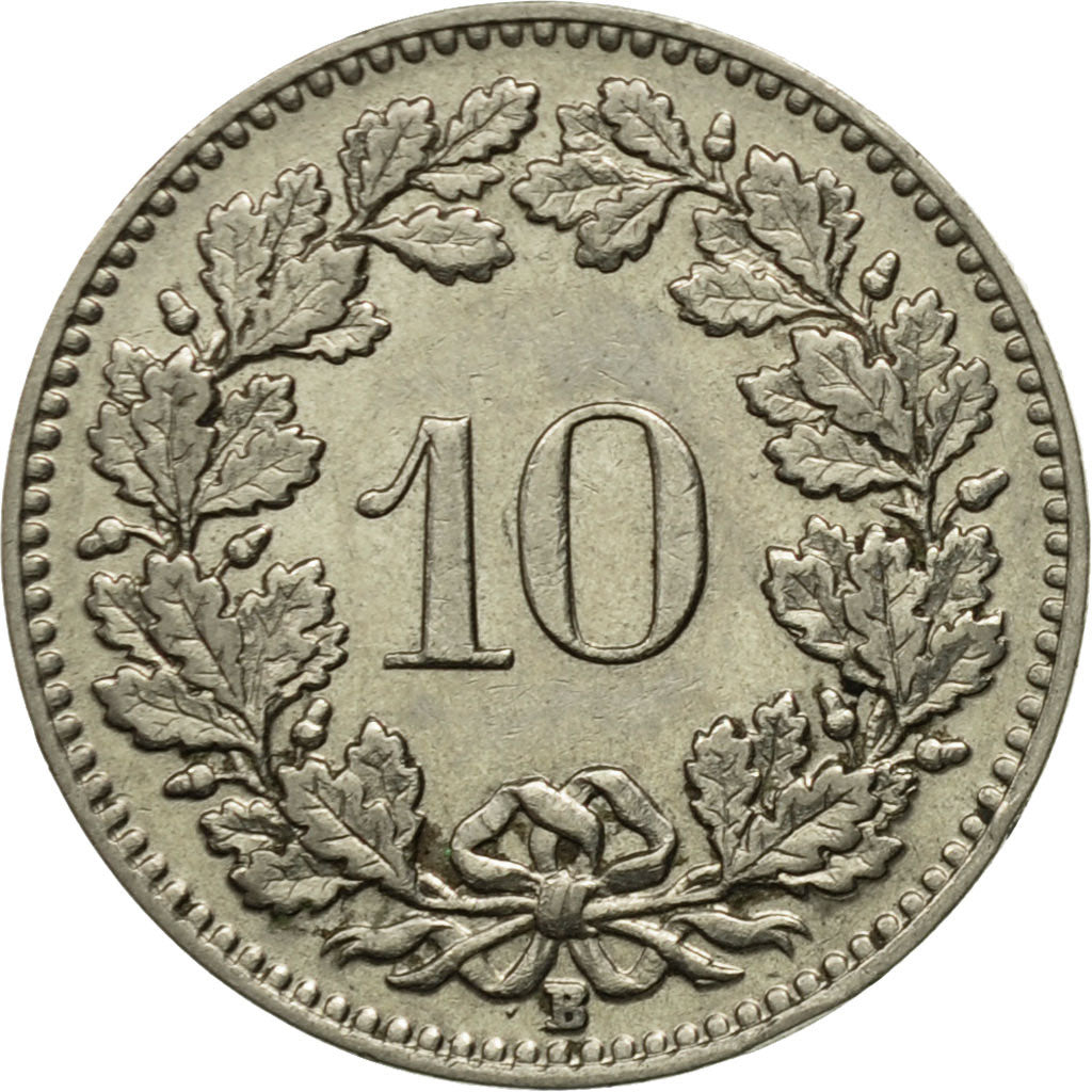 Coin, Switzerland, 10 Rappen, 1934, Bern, EF(40-45), Nickel, KM:27b