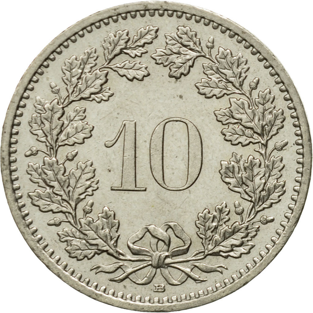 Coin, Switzerland, 10 Rappen, 1990, Bern, EF(40-45), Copper-nickel, KM:27
