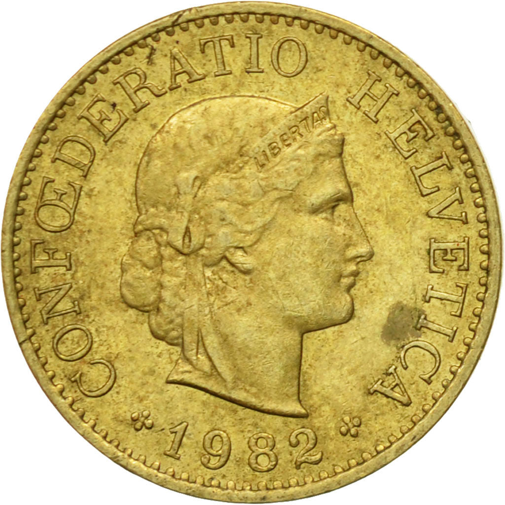 Münze, Schweiz, 5 Rappen, 1982, Bern, S, Aluminum-Bronze, KM:26c