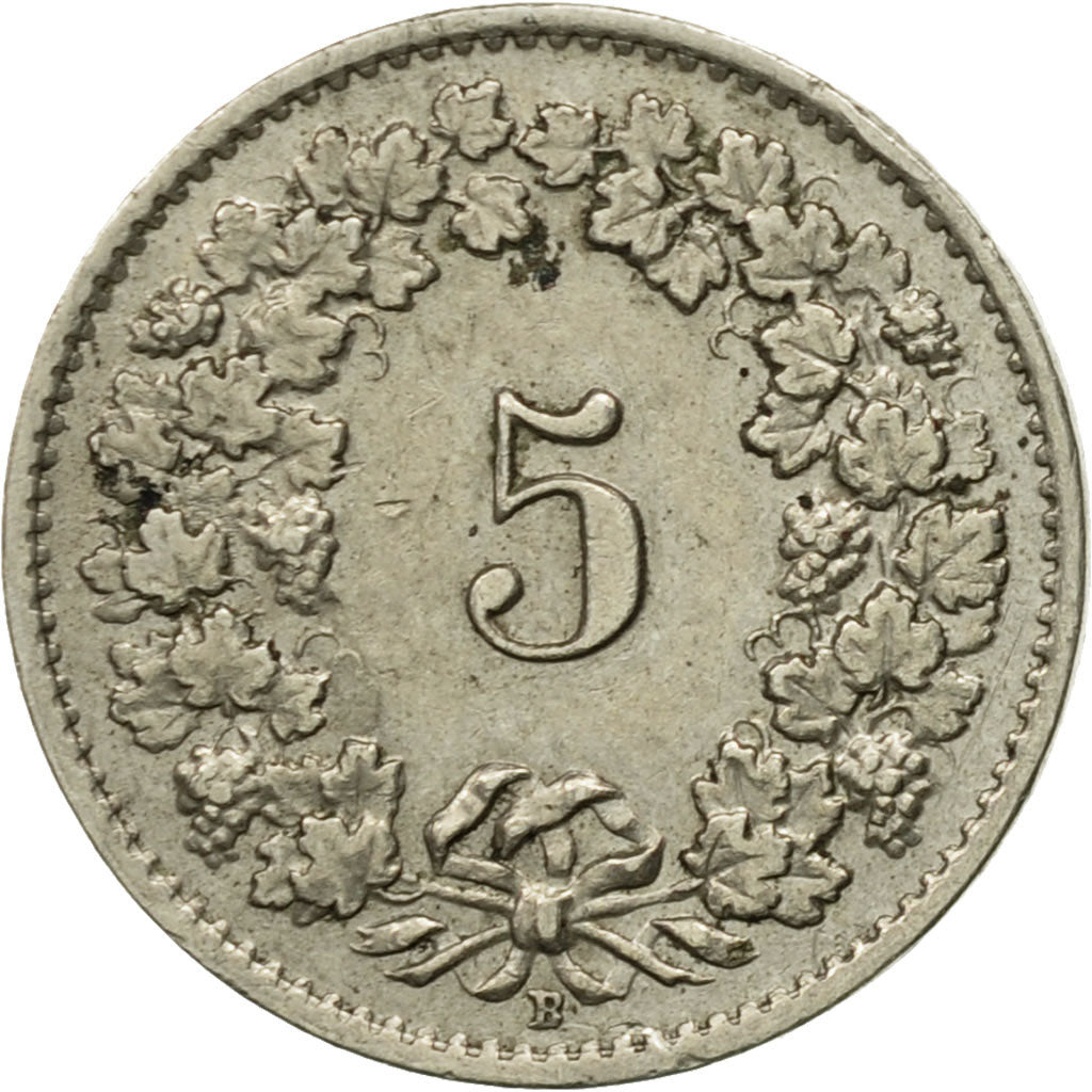 Moneda, Suiza, 5 Rappen, 1957, Bern, BC+, Cobre - níquel, KM:26