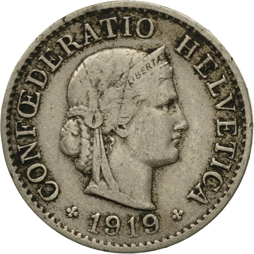 Münze, Schweiz, 5 Rappen, 1919, Bern, S, Copper-nickel, KM:26