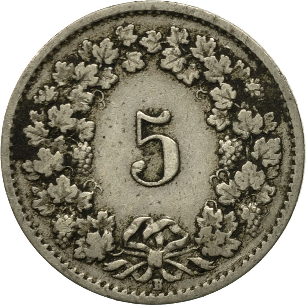 Münze, Schweiz, 5 Rappen, 1919, Bern, S, Copper-nickel, KM:26