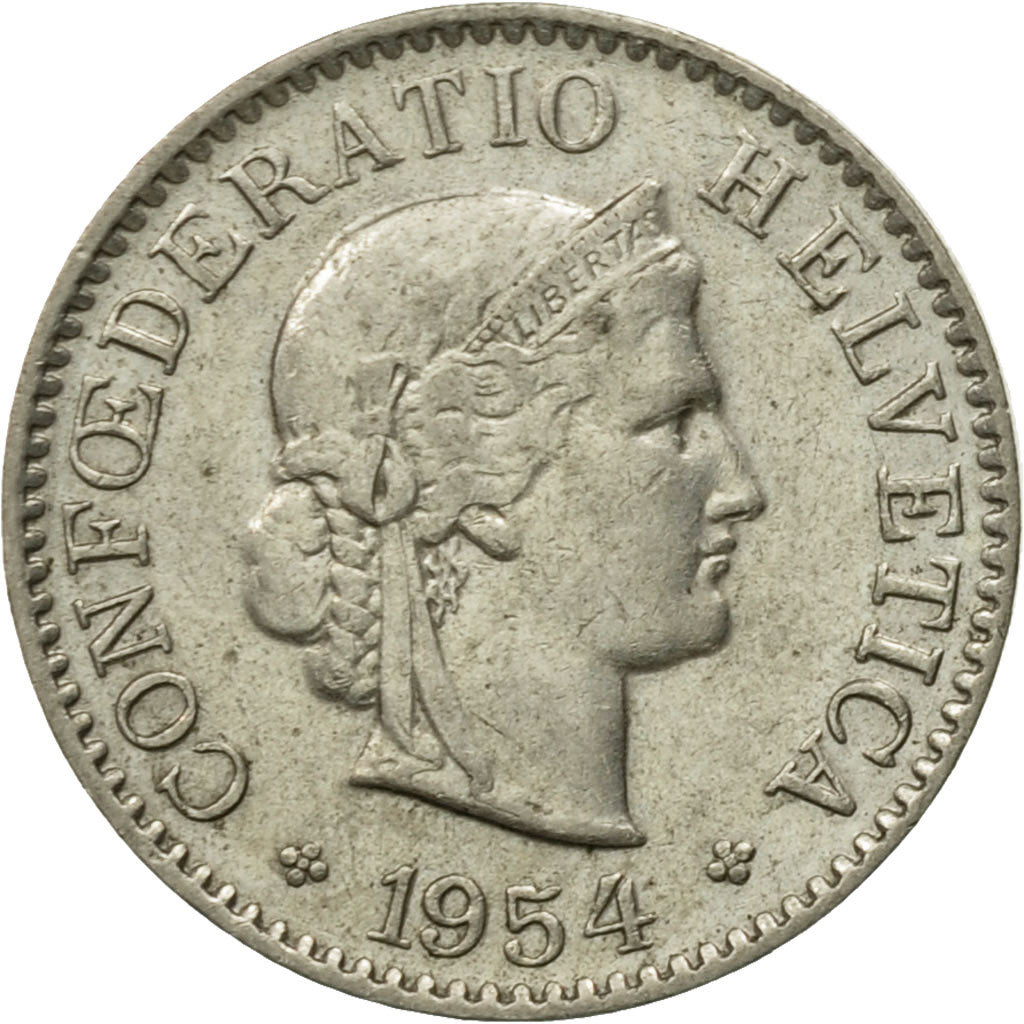 Moneta, Svizzera, 5 Rappen, 1954, Bern, MB+, Rame-nichel, KM:26