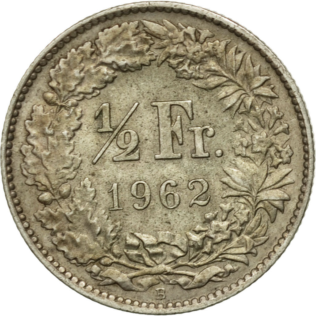 Coin, Switzerland, 1/2 Franc, 1962, Bern, VF(20-25), Silver, KM:23
