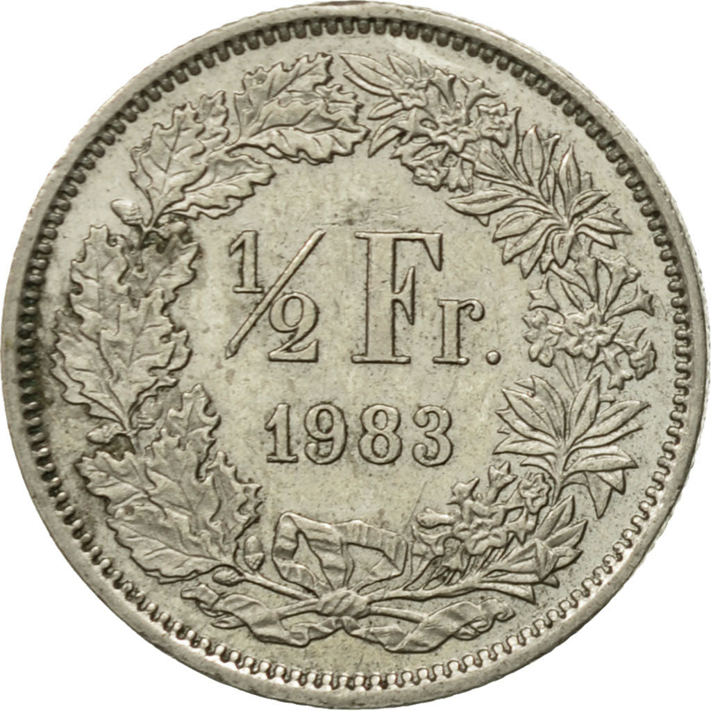 Coin, Switzerland, 1/2 Franc, 1983, Bern, VF(20-25), Copper-nickel, KM:23a.3