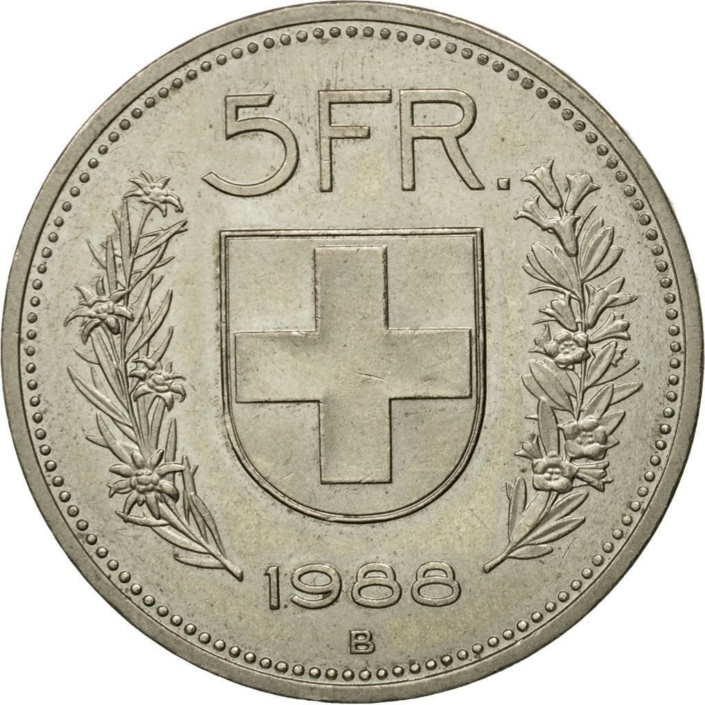 Monnaie, Suisse, 5 Francs, 1988, Bern, TTB+, Copper-nickel, KM:40a.3