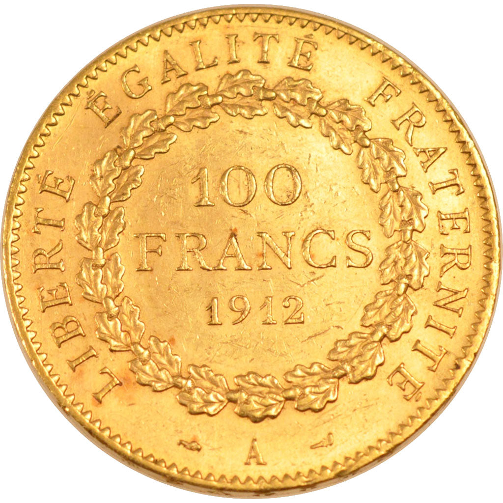 FRANCE, 100 Francs, 1912, Paris, KM #858, AU(55-58), Gold, Gadoury #1137a, 32.25