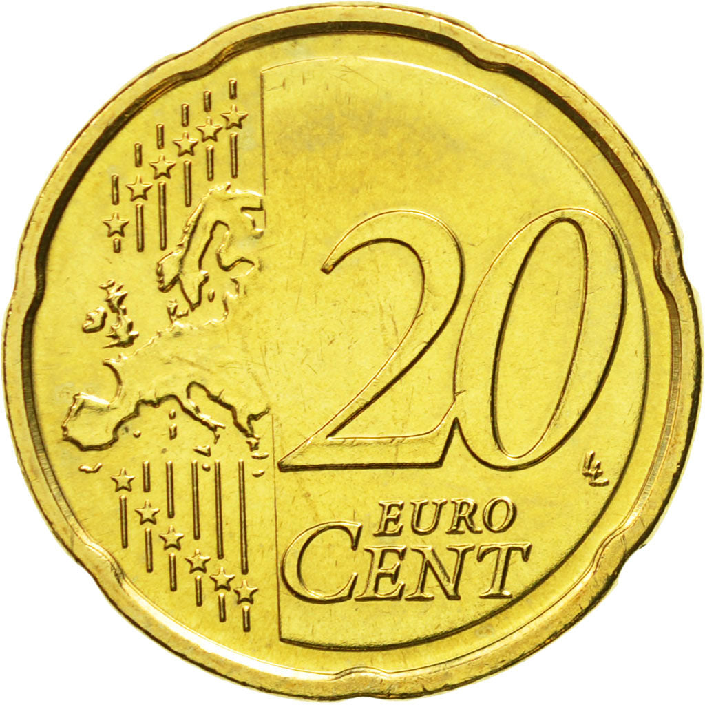 Latvia, 20 Euro Cent, 2014, MS(63), Brass, KM:154