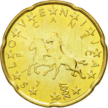 Slovenia, 20 Euro Cent, 2007, MS(60-62), Brass, KM:72