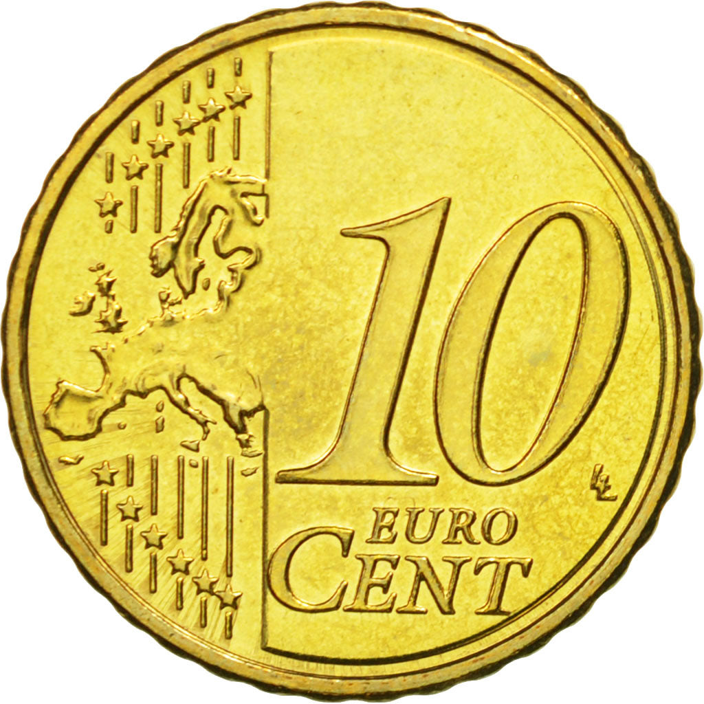 Slovenia, 10 Euro Cent, 2007, MS(60-62), Brass, KM:71