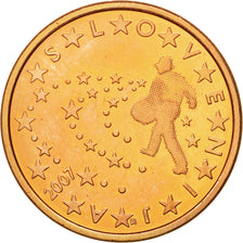 Slovenia, 5 Euro Cent, 2007, SPL, Acciaio placcato rame, KM:70