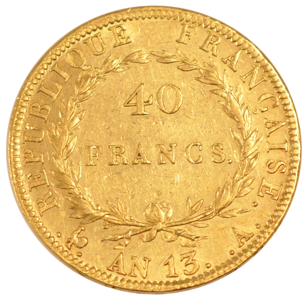 Francia, 40 Francs, 1804, Paris, BB+, Oro, Gadoury:1081