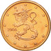 Finlandia, 5 Euro Cent, 2006, SPL, Acciaio placcato rame, KM:100