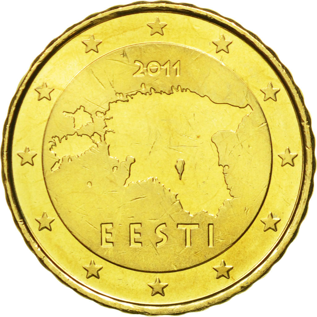 Estonia, 10 Euro Cent, 2011, SC, Latón, KM:64