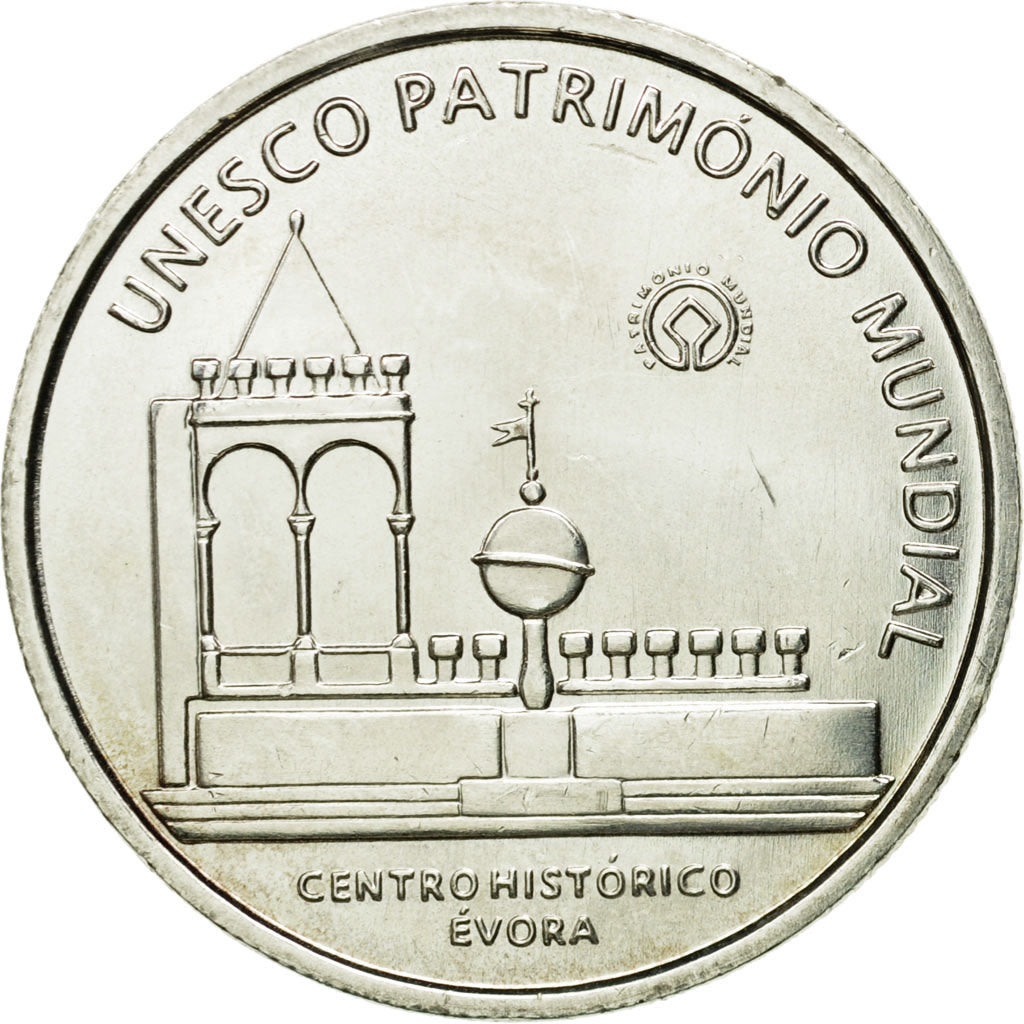 Portugal, 5 Euro, historic city of evora, 2004, MS(63), Silver, KM:755