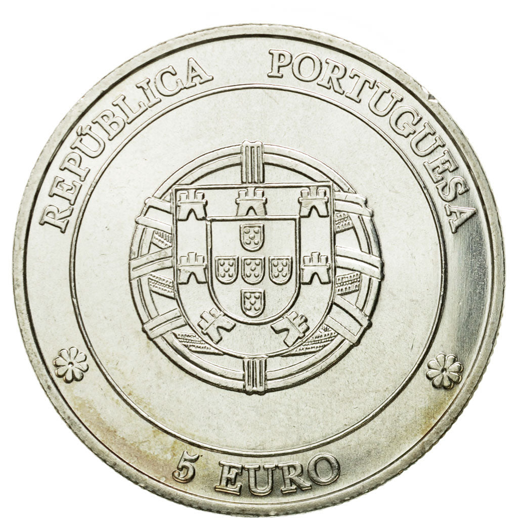 Portugal, 5 Euro, centro hist, 2005, MS(63), Silver, KM:760